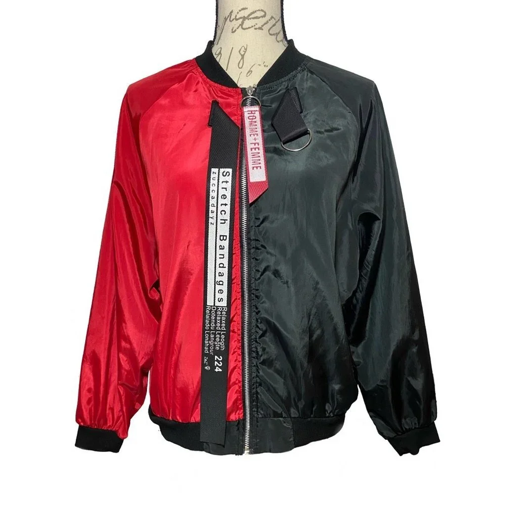 Zucca Dayz Stretch Bandages windbreaker Jacket Size S Black Red - Picture 1 of 7